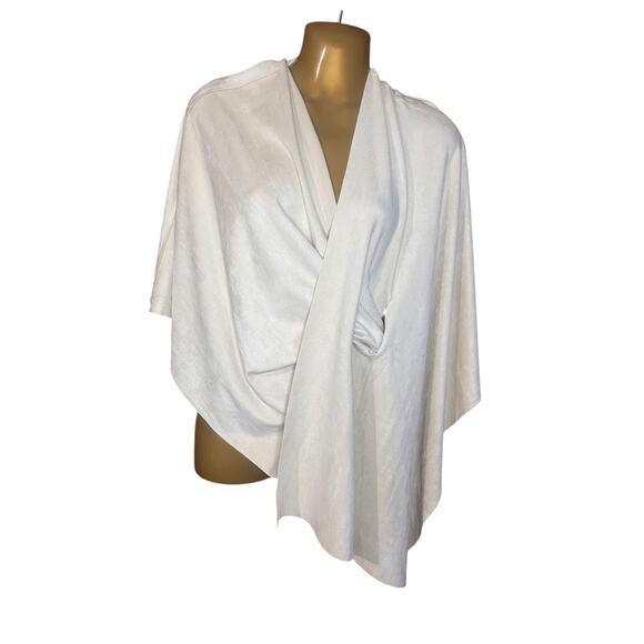 Ravel Ultra Soft Faux Suede Ivory Wrap One Size Fits Most - Picture 2 of 5